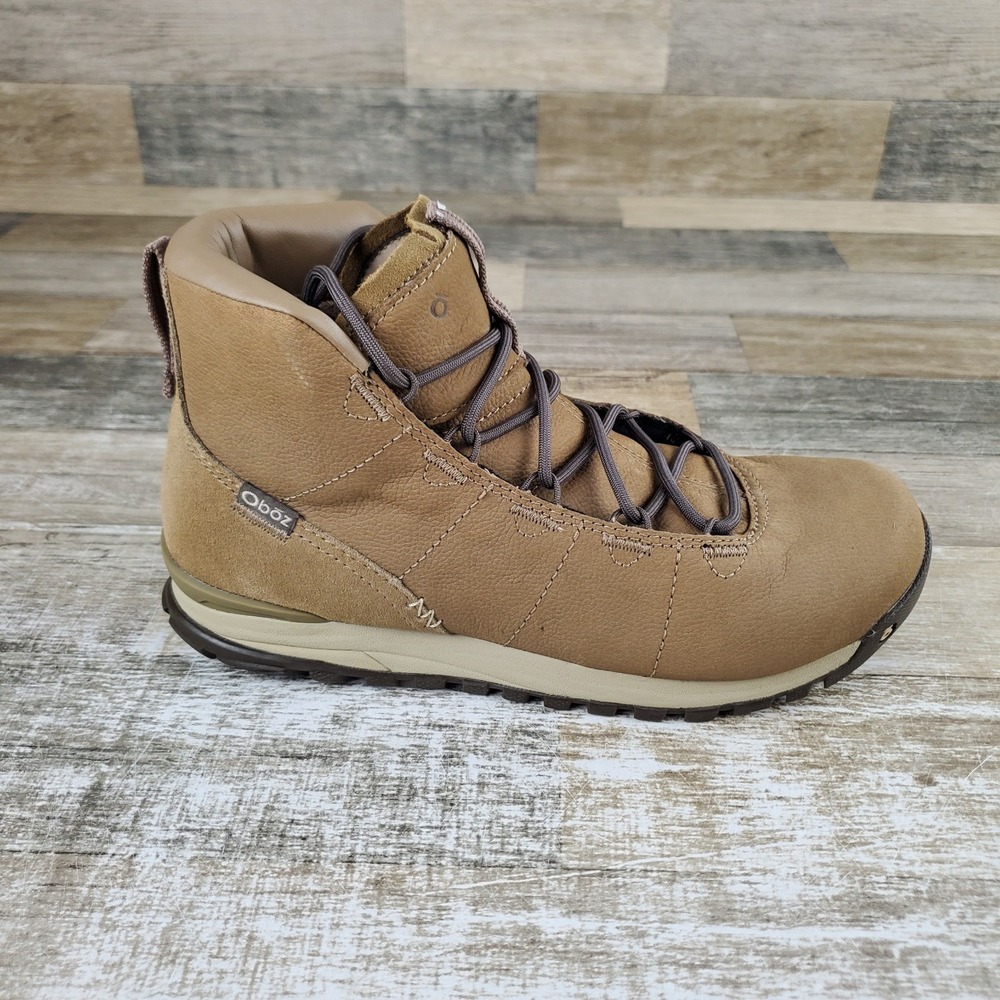 Oboz Hazel Womens Hiking Shoe Sz 8 Sandhill Leather Regular Mid Top Lace-Up